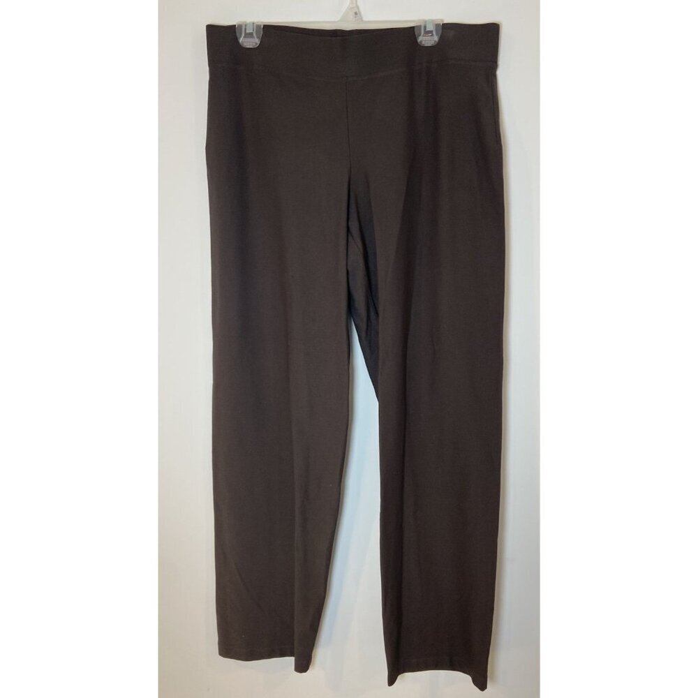 NWT Eileen Fisher Pants Straight Leg With Yoke Crepe Peat Dark Gray Large L New
